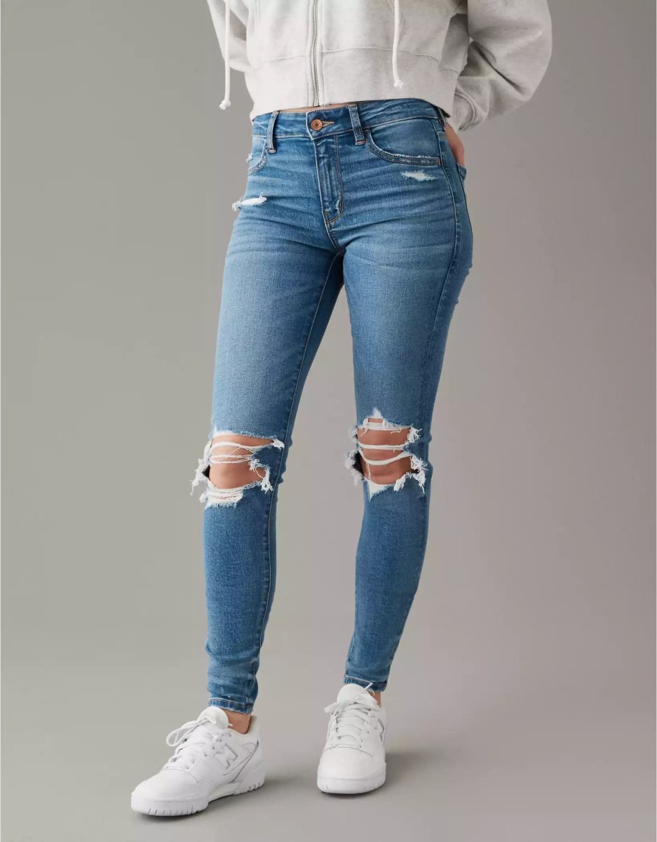 Jean American Eagle AE Ne(x)t Level Ripped High-Waisted Jegging Multicolore Femme | GJC-20415974